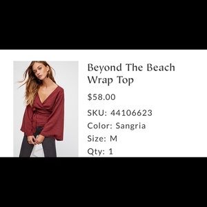 Free people wrap tunic!